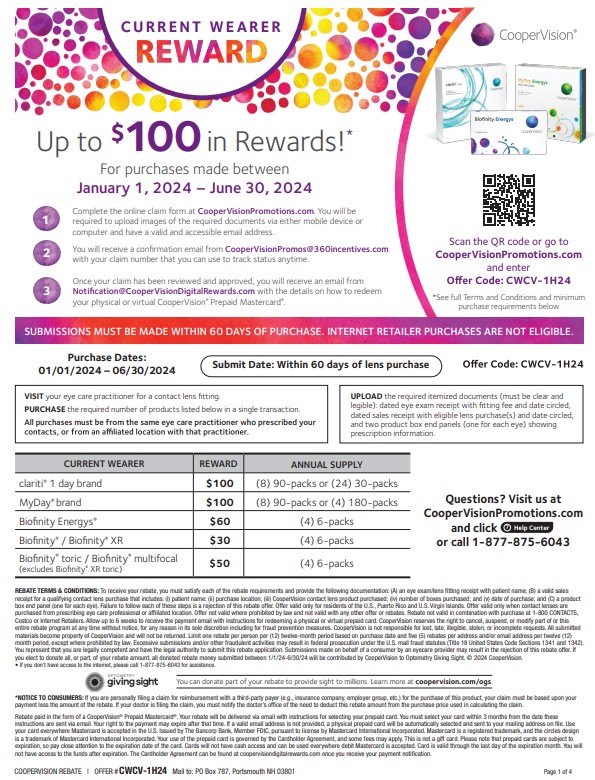 2week Pure Daily Multifocal Rebate Form 2024